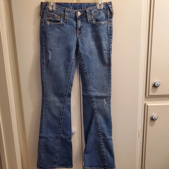 New w/o Tags True Religion Flare Leg Medium Wash Jeans - Picture 4 of 6